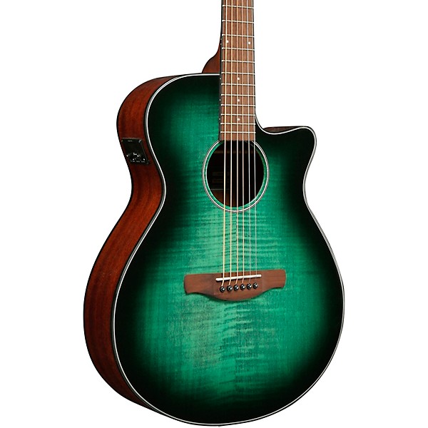 Ibanez AEG70 Flamed Maple Top Grand Concert Acoustic-Electric Guitar Pack Emerald Burst