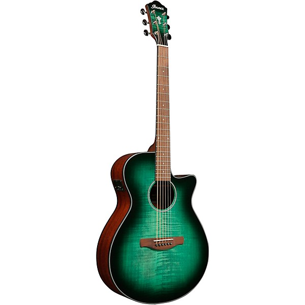 Ibanez AEG70 Flamed Maple Top Grand Concert Acoustic-Electric Guitar Pack Emerald Burst