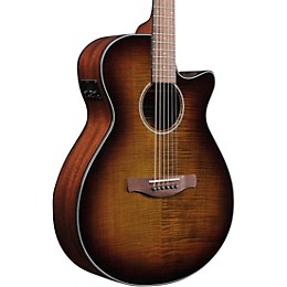 Ibanez AEG70 Flamed Maple Top Grand Concert Acoustic-Electric Guitar Pack Tiger Burst