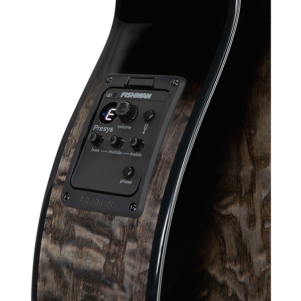 Mitchell MX430QAB Exotic Series Acoustic-Electric Guitar Pack Midnight Black Edge Burst