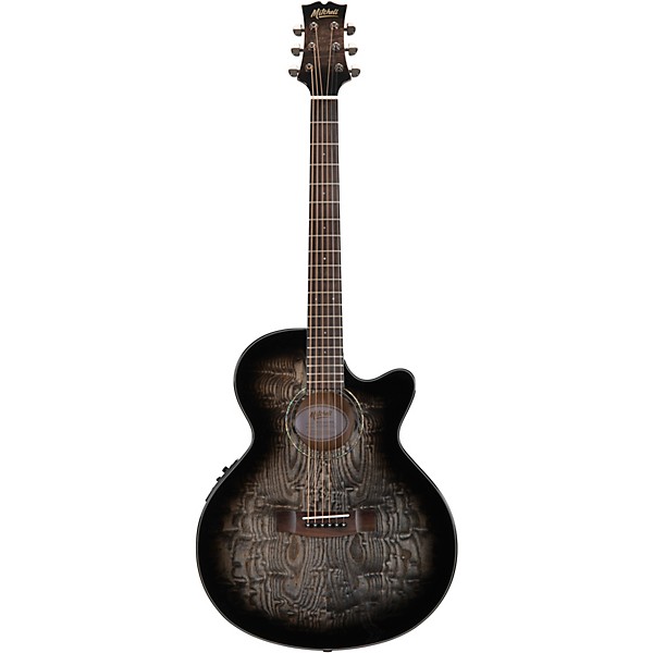 Mitchell MX430QAB Exotic Series Acoustic-Electric Guitar Pack Midnight Black Edge Burst
