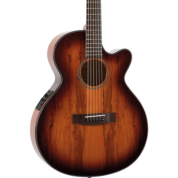 Mitchell MX430 Spalted Maple Acoustic-Electric Guitar Pack Whiskey Burst