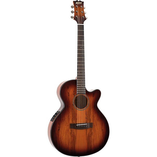 Mitchell MX430 Spalted Maple Acoustic-Electric Guitar Pack Whiskey Burst