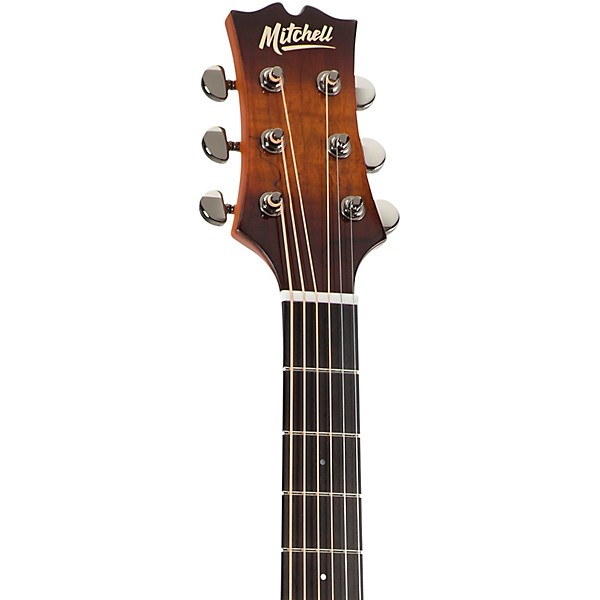 Mitchell MX430 Spalted Maple Acoustic-Electric Guitar Pack Whiskey Burst