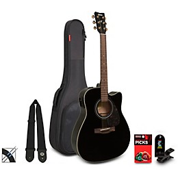 Yamaha FX335C Dreadnought Acoustic-Electric Guitar Pack Black
