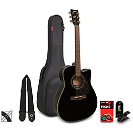 Yamaha FX335C Dreadnought Acoustic-Electric Guitar Pack Black