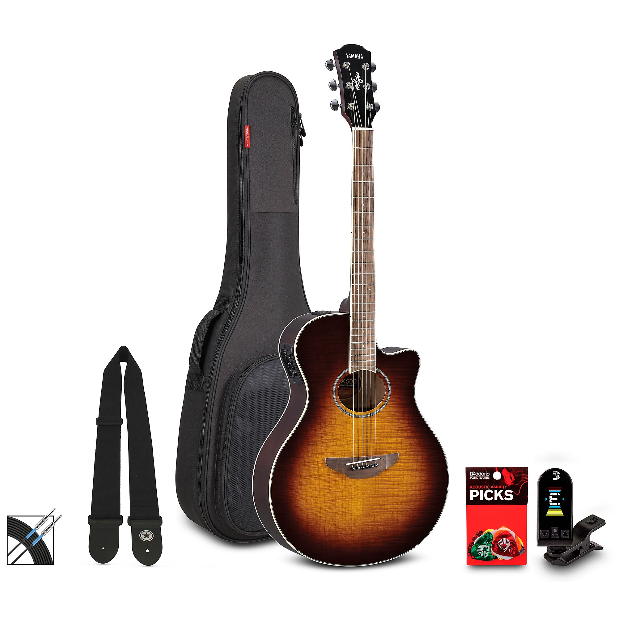 Yamaha APX600FM Acoustic-Electric Guitar Pack Tobacco Brown