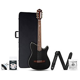 Ibanez TOD10N Tim Henson Signature Nylon-String Acoustic-Electric Guitar Pack Black Flat