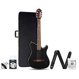 Ibanez TOD10N Tim Henson Signature Nylon-String Acoustic-Electric Guitar Pack Black Flat