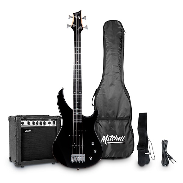 Mitchell MB100 Short-Scale Electric Bass Launch Pack Black