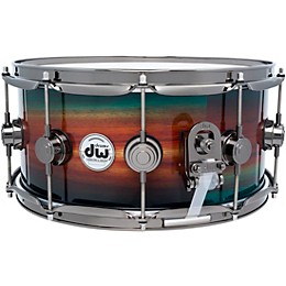 DW SonicPly Collectors Exotic Snare Drum with Black Nickel Hardware 14 x 6.5 in. Natural to Quick Royal Blue Burst Over Horizontal Padauk