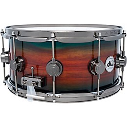 DW SonicPly Collectors Exotic Snare Drum with Black Nickel Hardware 14 x 6.5 in. Natural to Quick Royal Blue Burst Over Horizontal Padauk