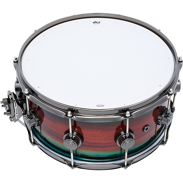 DW SonicPly Collectors Exotic Snare Drum with Black Nickel Hardware 14 x 6.5 in. Natural to Quick Royal Blue Burst Over Ho...