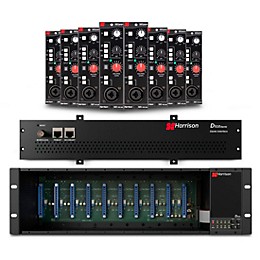 Harrison D510r 10-Slot 500 Series Rack System with Dante Interface Card & Eight 32CPre+ 500 Series Mic Pre Modules