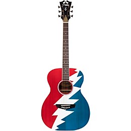 D'Angelico Premier Grateful Dead Tammany Limited-Edition Acoustic-Electric Guitar Red, White, and Blue Lightning Bolt