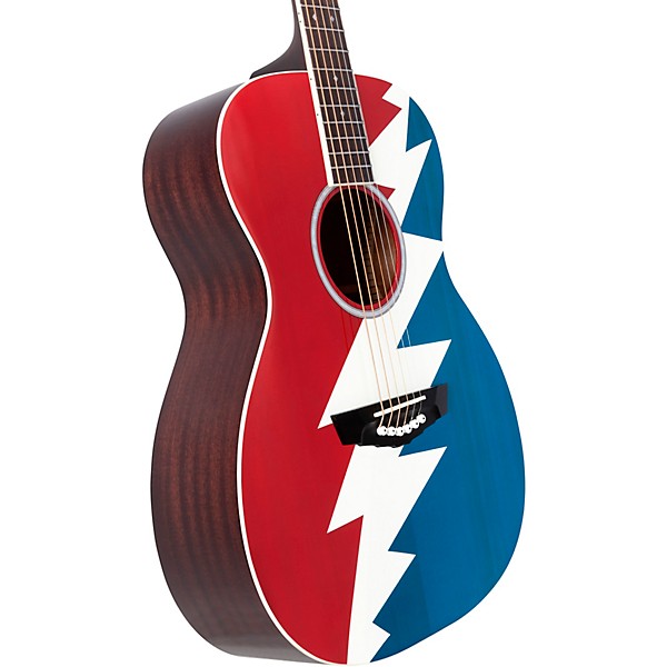 D'Angelico Premier Grateful Dead Tammany Limited-Edition Acoustic-Electric Guitar Red, White, and Blue Lightning Bolt