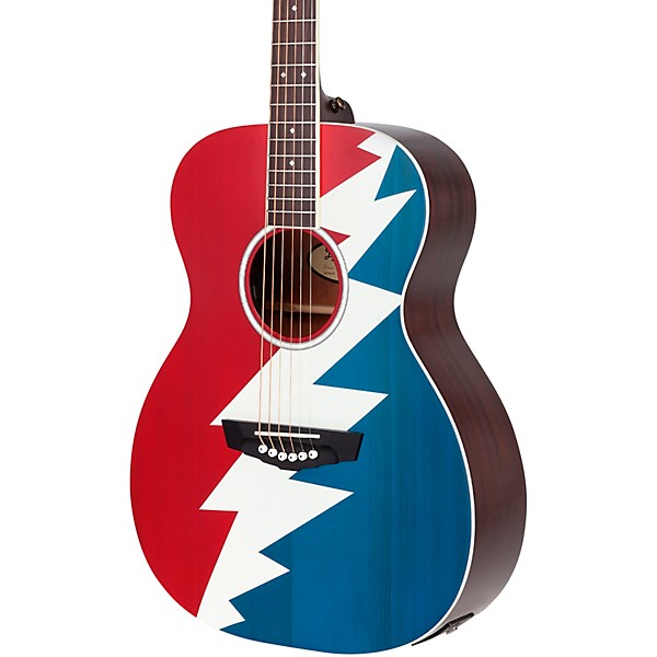 D'Angelico Premier Grateful Dead Tammany Limited-Edition Acoustic-Electric Guitar Red, White, and Blue Lightning Bolt