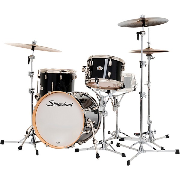 Slingerland Studio King 3-Piece Shell Pack with 18" Bass Drum Del Norte Black Lacquer
