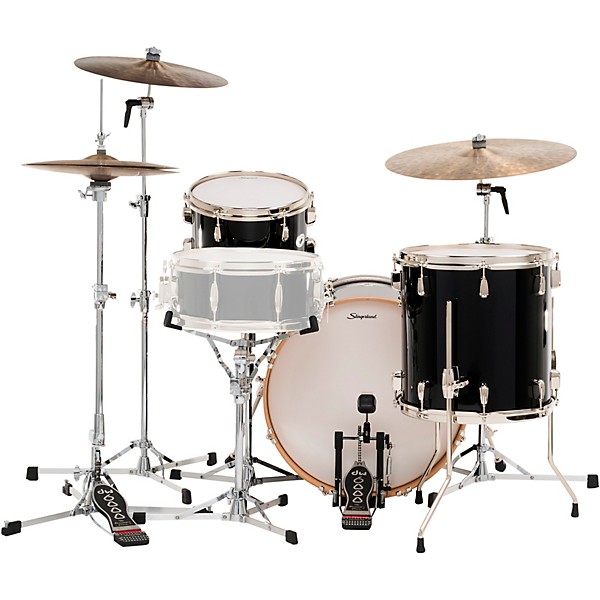 Slingerland Studio King 3-Piece Shell Pack with 20" Bass Drum Del Norte Black Lacquer