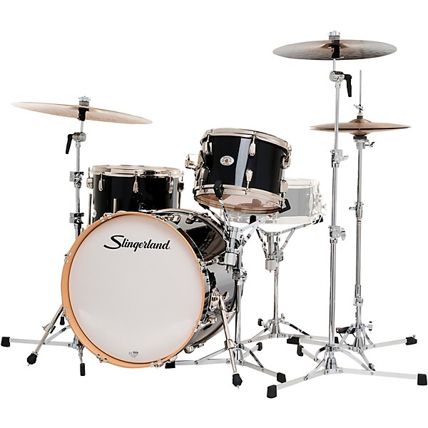 Slingerland Studio King 3-Piece Shell Pack with 20" Bass Drum Del Norte Black Lacquer
