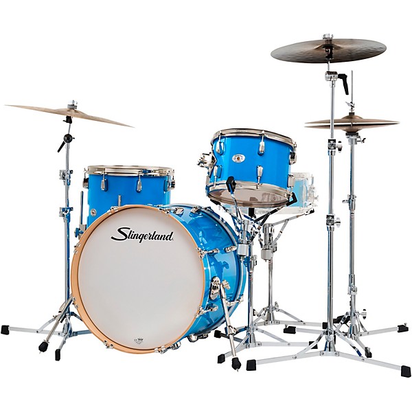 Slingerland Studio King 3-Piece Shell Pack with 20" Bass Drum Lunar Blue Lacquer