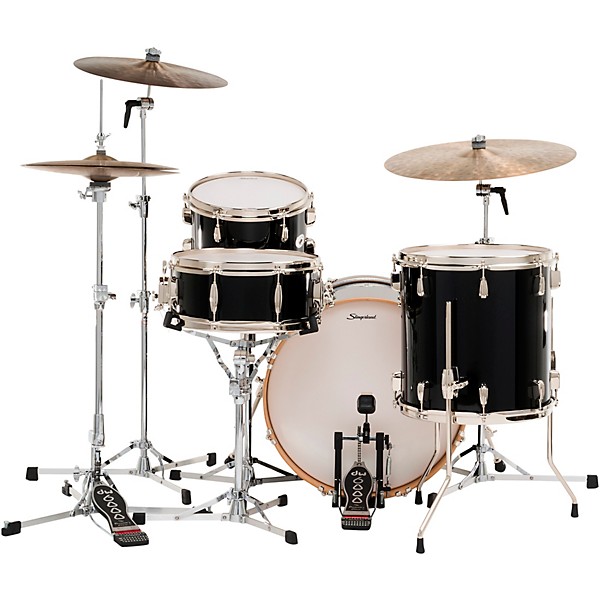 Slingerland Studio King 4-Piece Shell Pack with 20" Bass Drum Del Norte Black Lacquer