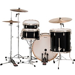 Slingerland Studio King 4-Piece Shell Pack with 22" Bass Drum and Snare Drum Del Norte Black Lacquer