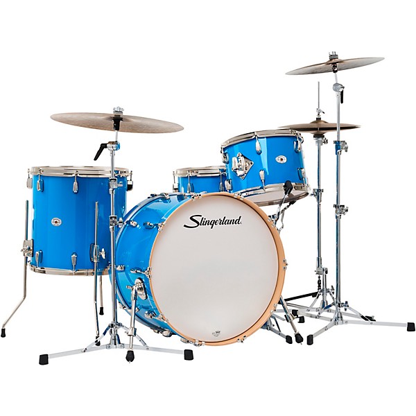 Slingerland Studio King 4-Piece Shell Pack with 22" Bass Drum and Snare Drum Lunar Blue Lacquer