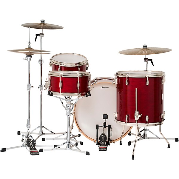 Slingerland Studio King 4-Piece Shell Pack with 22" Bass Drum and Snare Drum Royal Crimson Lacquer