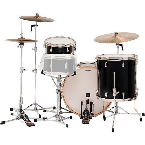 Slingerland Studio King 3-Piece Shell Pack with 22" Bass Drum Del Norte Black Lacquer