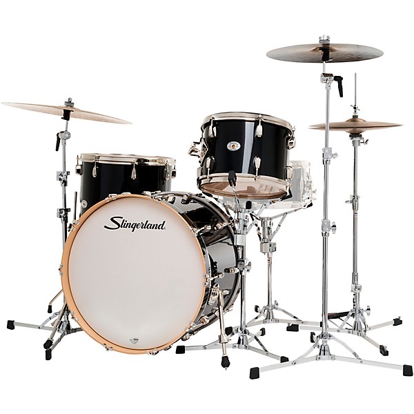 Slingerland Studio King 3-Piece Shell Pack with 22" Bass Drum Del Norte Black Lacquer