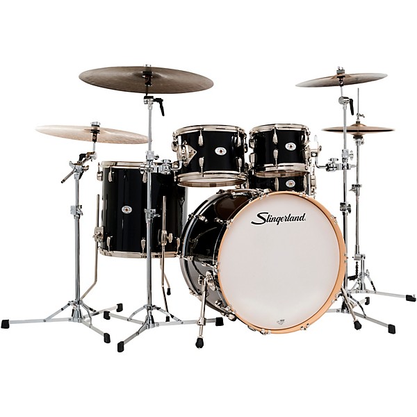 Slingerland Studio King 5-Piece Shell Pack with 22" Bass Drum Del Norte Black Lacquer