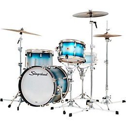 Slingerland Radio King 3-Piece Shell Pack With 18" Bass Drum Blue and Silver Lacquer