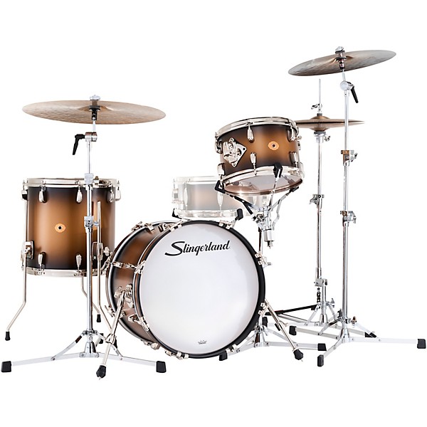 Slingerland Radio King 3-Piece Shell Pack With 18" Bass Drum Black and Gold Lacquer
