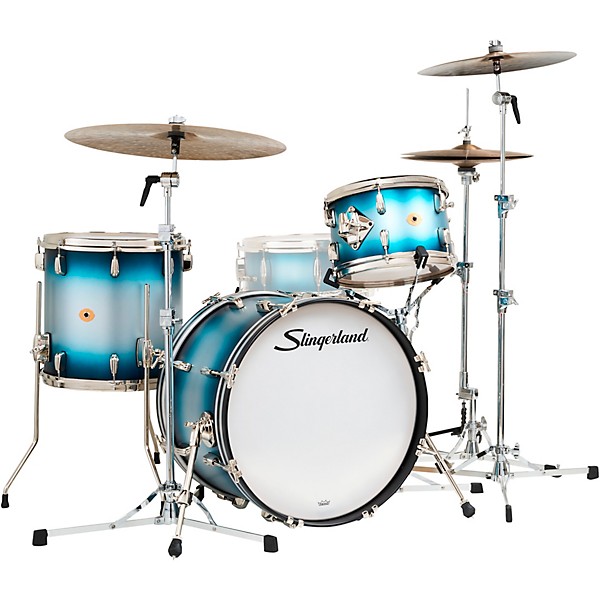 Slingerland Radio King 3-Piece Shell Pack With 20" Bass Drum Blue and Silver Lacquer