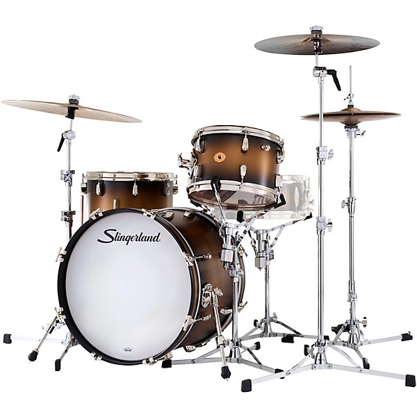 Slingerland Radio King 3-Piece Shell Pack With 20" Bass Drum Black and Gold Lacquer