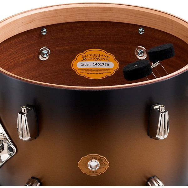 Slingerland Radio King 3-Piece Shell Pack With 20" Bass Drum Black and Gold Lacquer