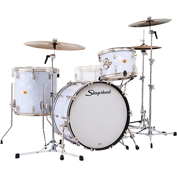 Slingerland Radio King 4-Piece Shell Pack With 22" Bass Drum White Marine Pearl
