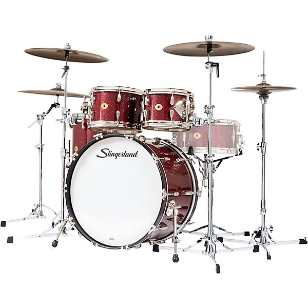 Slingerland Radio King 4-Piece Drum Shell Pack With 22" Bass Drum - Maroon Glass
