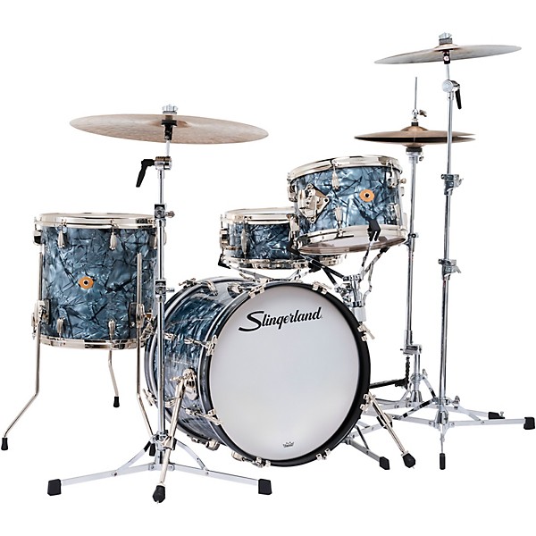 Slingerland Radio King 4-Piece Shell Pack With 18" Bass Drum and Snare Black Diamond Pearl