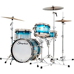 Slingerland Radio King 4-Piece Shell Pack With 18" Bass Drum and Snare Blue and Silver Lacquer