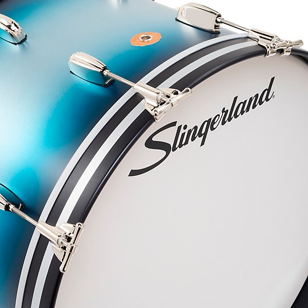 Slingerland Radio King 4-Piece Shell Pack With 18" Bass Drum and Snare Blue and Silver Lacquer
