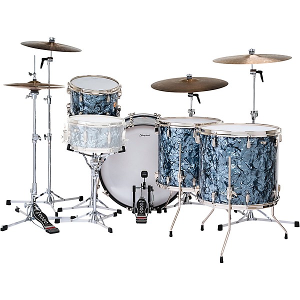 Slingerland Radio King 4-Piece Shell Pack With 24" Bass Drum & Snare Drum Black Diamond Pearl