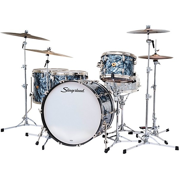 Slingerland Radio King 4-Piece Shell Pack With 24" Bass Drum & Snare Drum Black Diamond Pearl