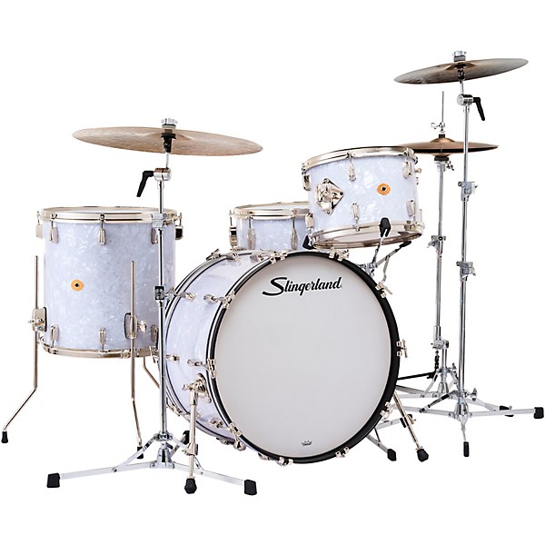Slingerland Radio King 4-Piece Shell Pack With 22" Bass Drum and Snare White Marine Pearl