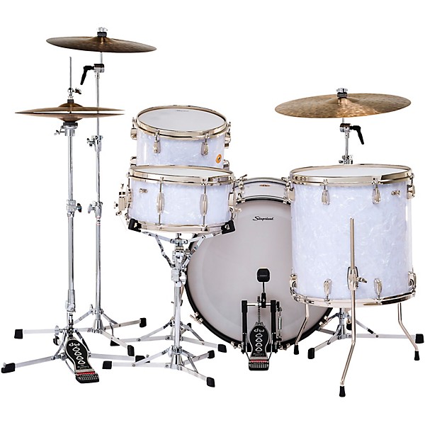 Slingerland Radio King 4-Piece Shell Pack With 22" Bass Drum and Snare White Marine Pearl