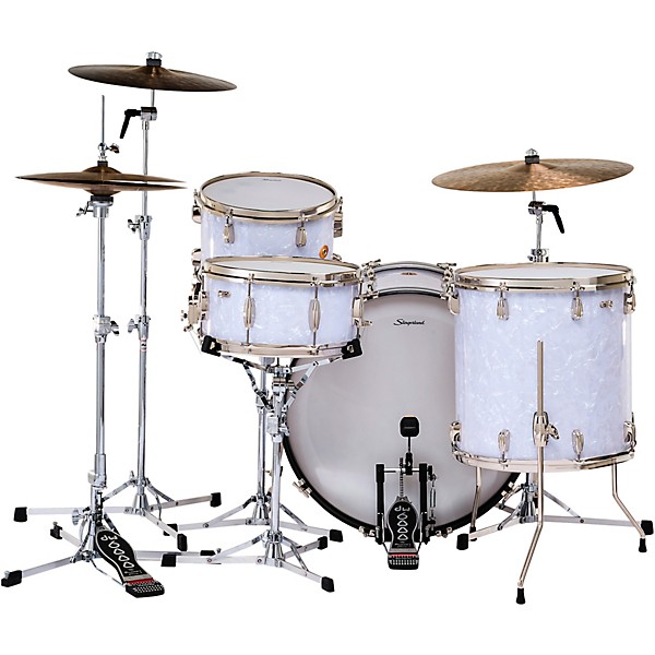 Slingerland Radio King 4-Piece Shell Pack With 24" Bass Drum and Snare White Marine Pearl