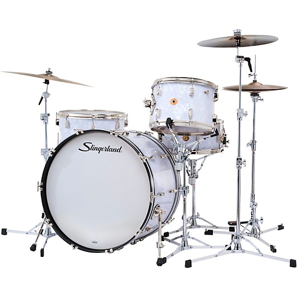 Slingerland Radio King 4-Piece Shell Pack With 24" Bass Drum and Snare White Marine Pearl