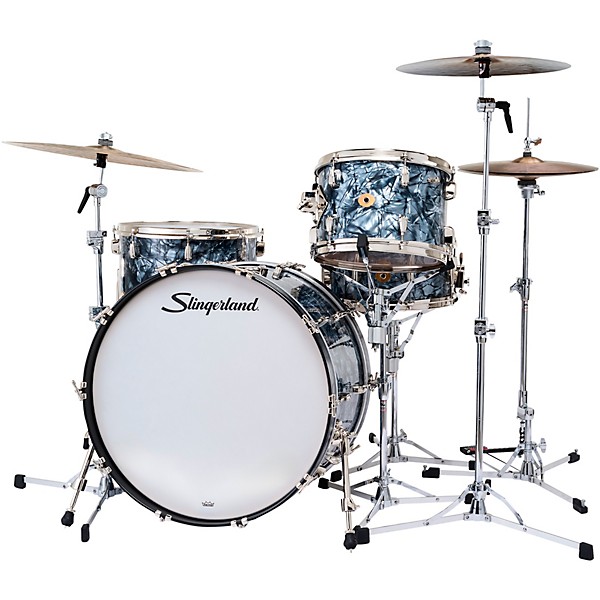 Slingerland Radio King 4-Piece Shell Pack With 24" Bass Drum and Snare Black Diamond Pearl