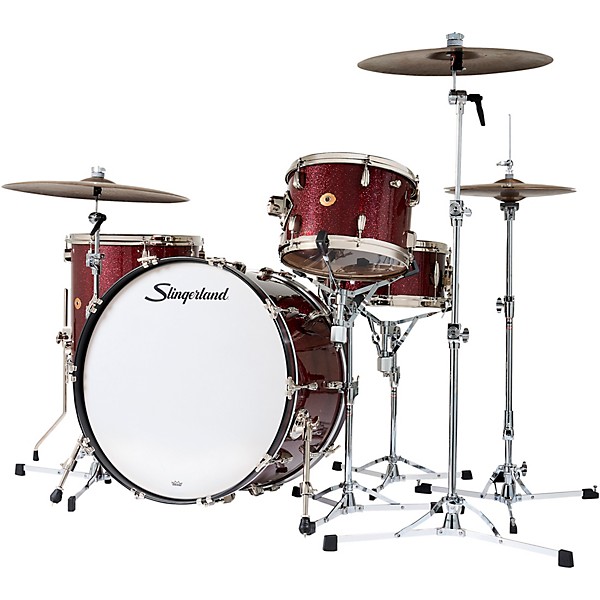 Slingerland Radio King 4-Piece Drum Shell Pack With 24" Bass Drum and 14" Snare - Maroon Glass
